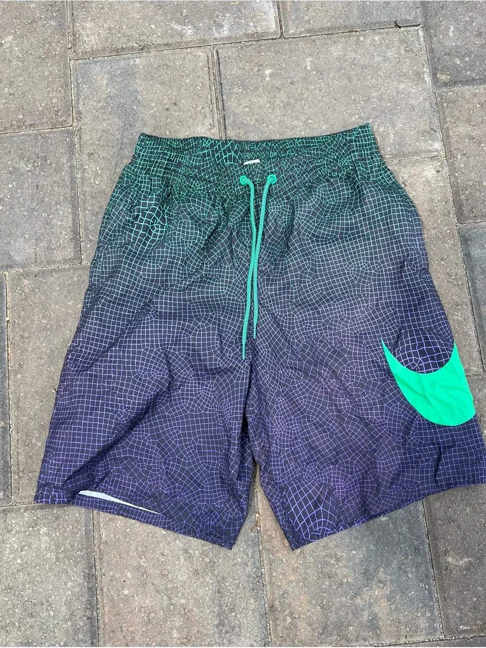 Nike Swim 9 Inch Volley Shorts Men’s Small Lined Swim Trunk Green Purple